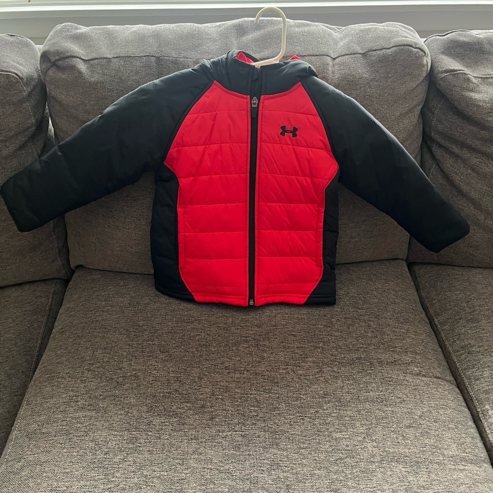 Under Armour Kids Puffer Jacket - Red & Black Size 2T